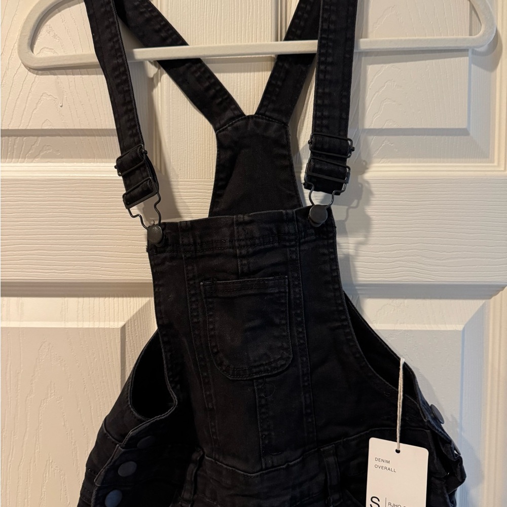 American Bazi Black Denim Overalls